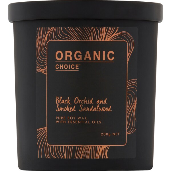 Organic Choice Candle Black Orchid & Smoked Sandalwood 200g