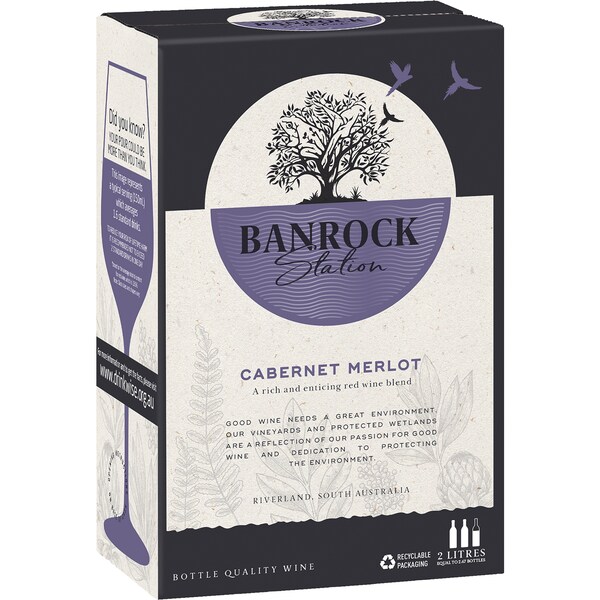 Banrock Station Cask Wine Cabernet Merlot 2L
