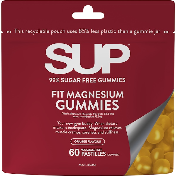 SUP SUP Fit Magnesium Gummies Orange Flavour 60 pack