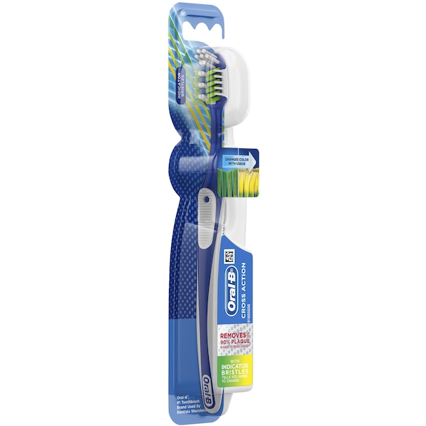 Oral-B Cross Action Anti Bacterial Rainbow Indicator Toothbrush each