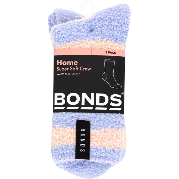 Bonds Ladies Super Soft Crew Purple Size 3-8 2 Pack