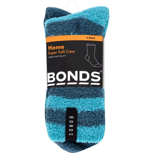 Bonds Kids Super Soft Crew Blue Size 3-8 2 Pack