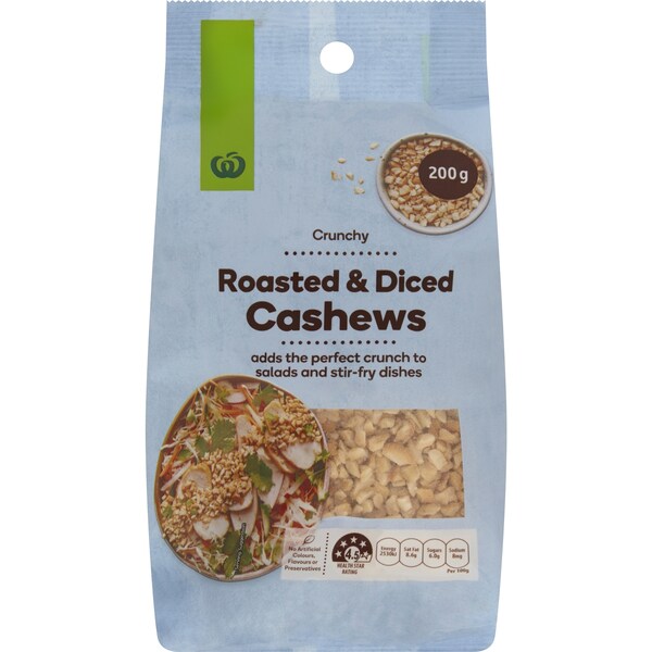 Woolworths Roasted & Diced Cashews 200g