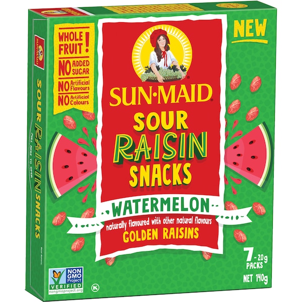 Sun-Maid Sour Raisin Snacks Watermelon 7 pack