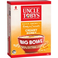 Uncle Tobys Oats Quick Sachets Big Bowl Creamy Honey Porridge