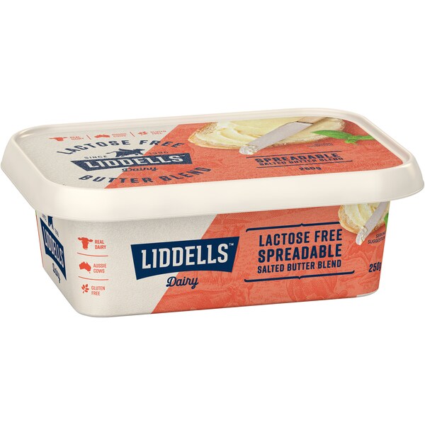Liddells Lactose Free Spreadable Salted Butter Blend 250g