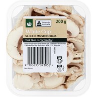 Woolworths White Cup Sliced Mushroom Punnet