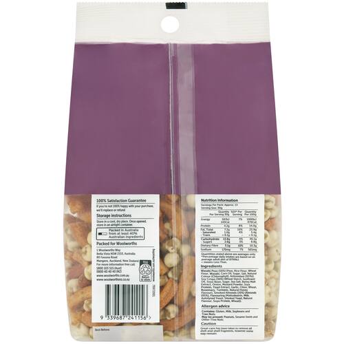 Woolworths Wasabi Pea Soy Crisp and Smoked Almond Mix 400g bunch