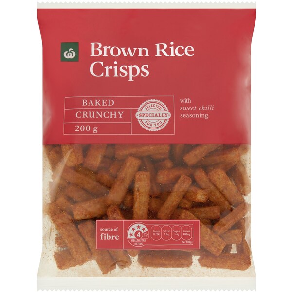 Woolworths Brown Rice Crisps 200g