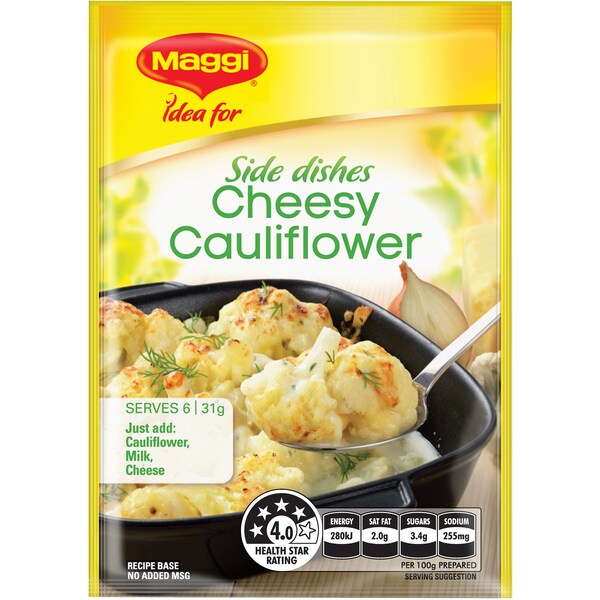 Maggi Cheesy Cauliflower Vegetable Side Recipe Base 31g