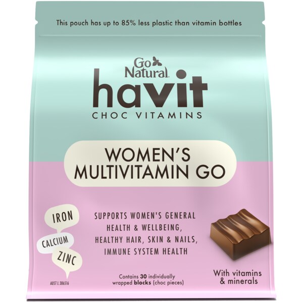 Go Natural Havit Choc Vitamins Women's Multivitamins Go 30 pack