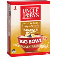 Uncle Tobys Big Bowl Oats Banana & Honey 8 pack