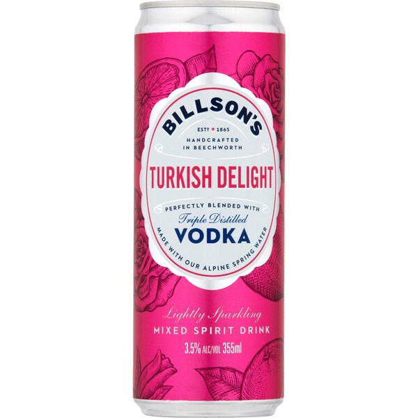 Billson's Vodka & Turkish Delight Can 355ml