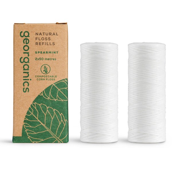 Georganics Floss Refill Spearmint 50 metres 2 pack