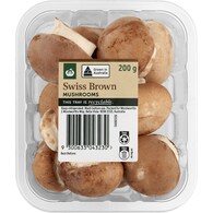 Woolworths Swiss Brown Mushrooms Punnet