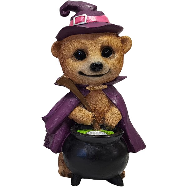 Halloween Solar Meerkat 28cm Witch Each