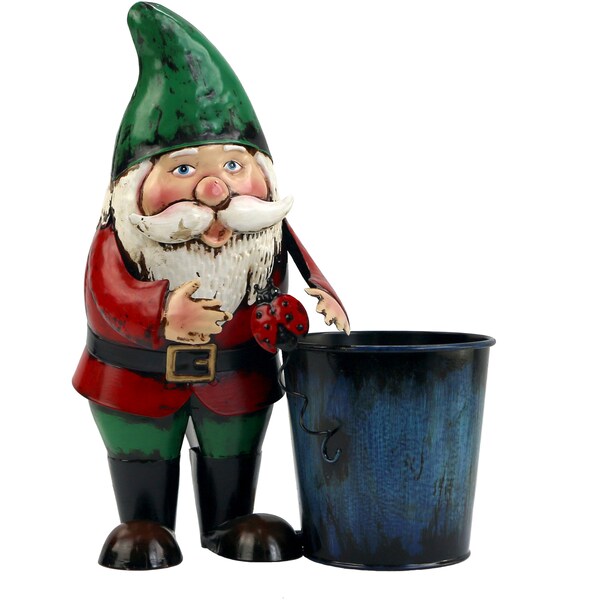Green Gardener Metal Gnome Planter each