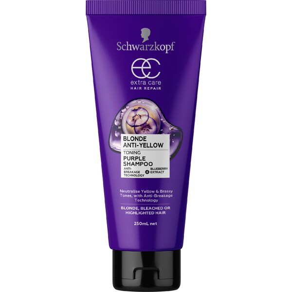 Schwarzkopf Extra Care Blonde Anti-Yellow Toning Purple Shampoo 250mL