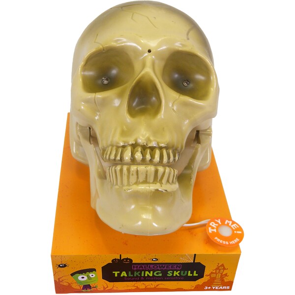 Halloween Sound & Light Talking Skull Each