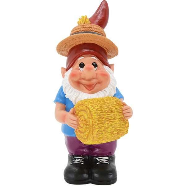 Mirabella Farmer Garden Gnome With Hay Each