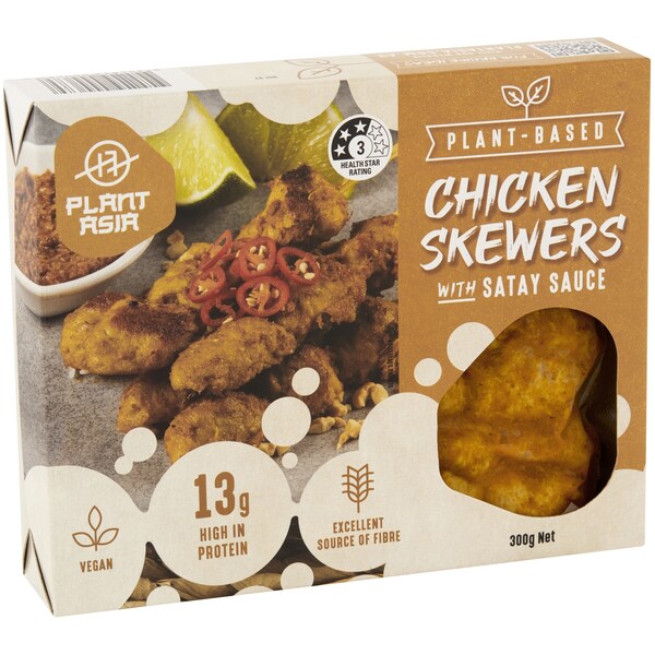 Plant Asia Chicken Skewers With Satay Sauce 300g