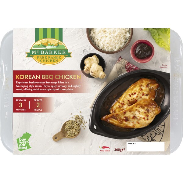 Mt Barker Korean Bbq Chicken Chilled Meal 360g