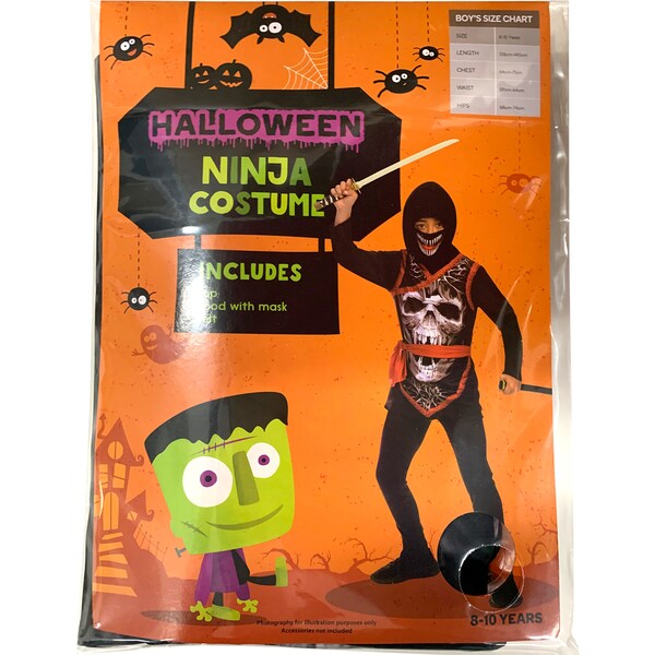 Halloween Costume Ninja Size 8-10 Years Each