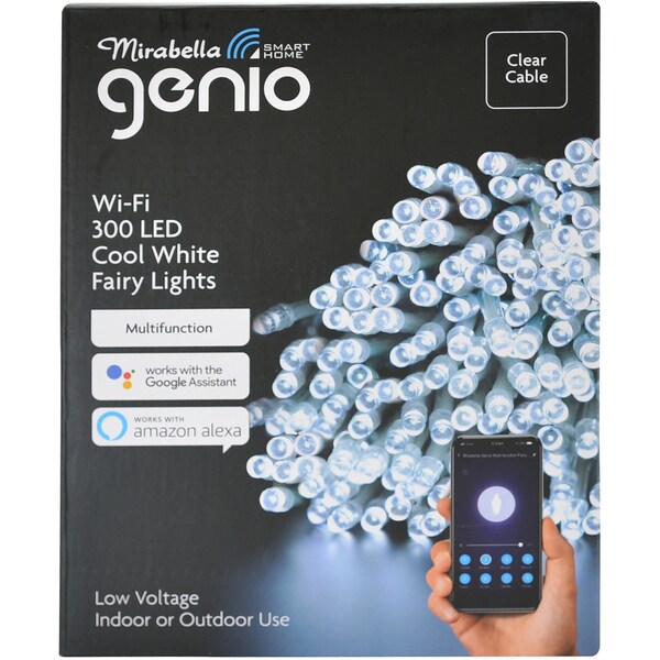 Mirabella Genio Wifi 300 Led Cool White Fairy Lights Clear Cable Each