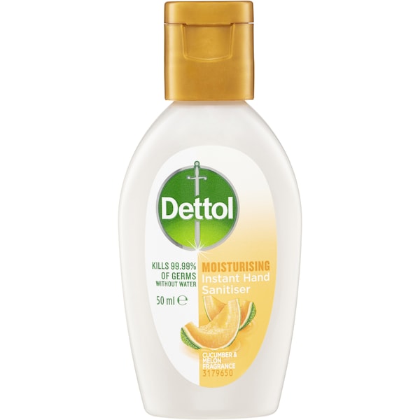 Dettol Moisturising Instant Hand Sanitiser Cucumber & Melon 50mL