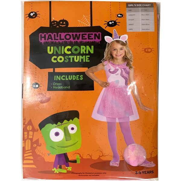 Halloween Costume Unicorn Size 3-5 Years Each