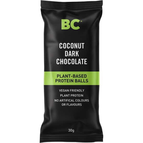 BC Snacks Coconut Dark Chocolate Plant Based Protein Balls 30G