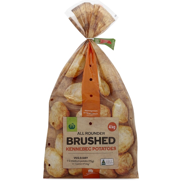 Woolworths Kennebec Brushed Potato 4kg Bag