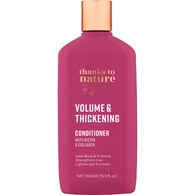 Thanks To Nature Volume Thickening Conditioner Biotin Collagen for  Fine Hair