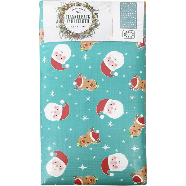 Christmas Flannel Back Table Cover 150x260cm each