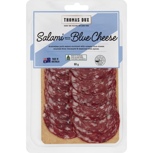 Thomas Dux Salami With Blue Cheese 80g