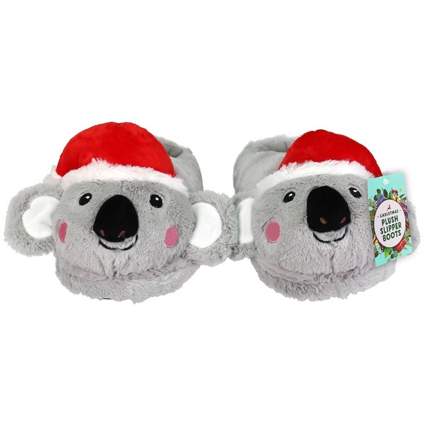 Christmas Plush Slipper Boots 34cm Koala each