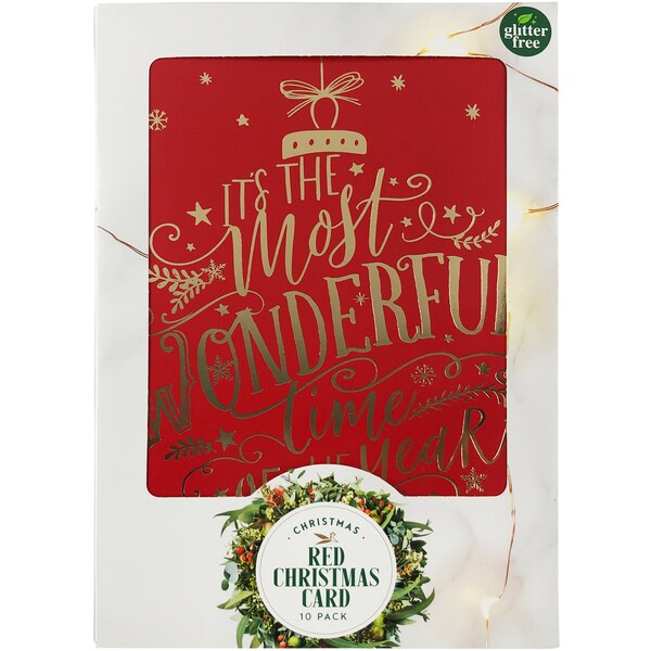 Christmas Cards Portrait Red 10 pack