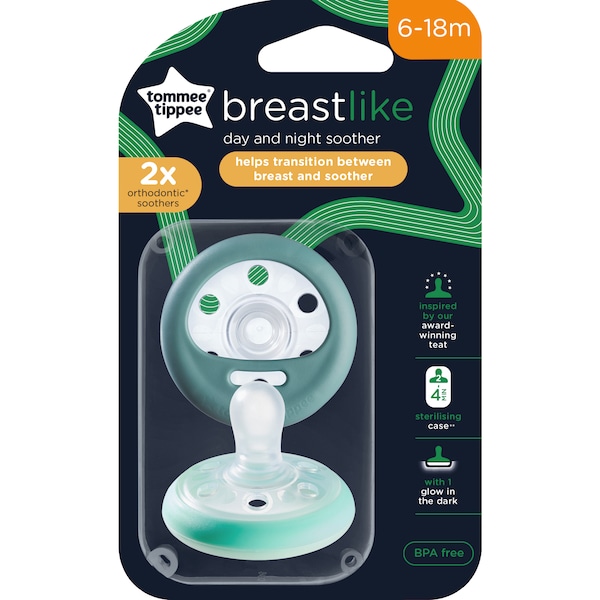 Tommee Tippee Closer To Nature Breast Like Pacifier 6-18 Months 2 Pack