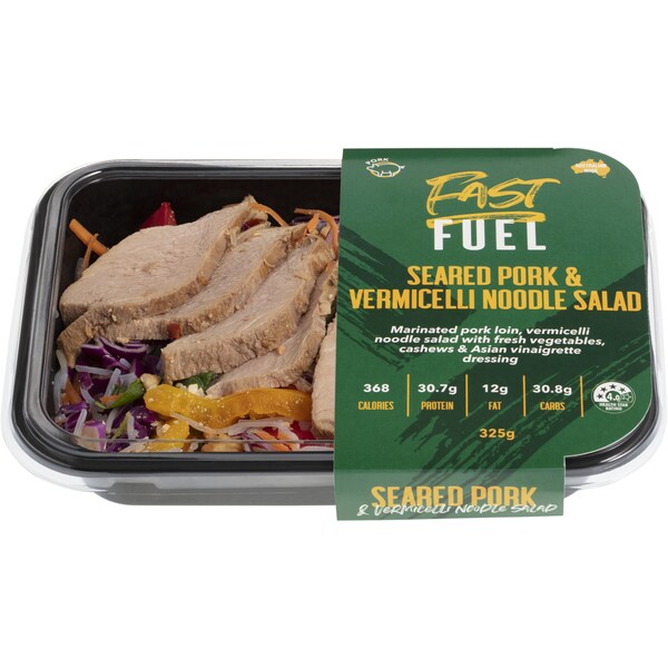 Fast Fuel Seared Pork & Vermicelli Noodle Salad Chilled Meal 325g