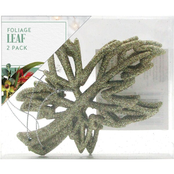 Christmas Foliage Leaf Light Gold 2 pack