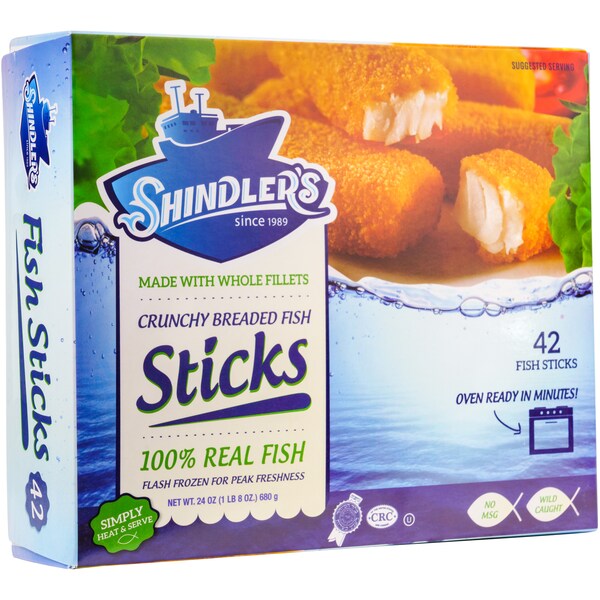Shindler's Crunchy Breaded Fish Sticks Frozen Meal 680g