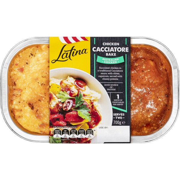 Latina Fresh Chicken Cacciatore Bake Chilled Meal 700g