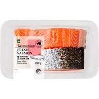 Woolworths 2 Pack Salmon Portions Skin On