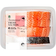 Woolworths 4 Pack Salmon Portions Skin On