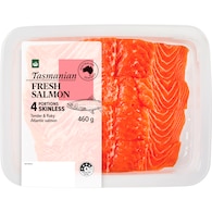 Woolworths 4 Pack Salmon Portions Skin Off