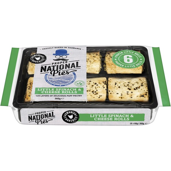 National Pies Spinach & Cheese Party Rolls Rolls Chilled Meal 6 Pack