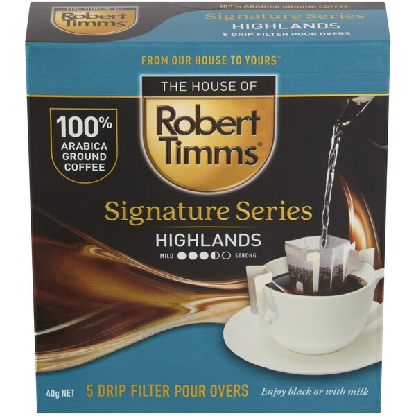 Robert Timms Filter Drip Pour Over Coffee Highlands 5 pack