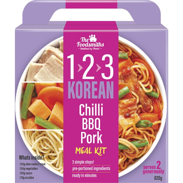 The Foodsmiths 123 Meal Kits Korean Bbq Pork Chilled Meal 820g