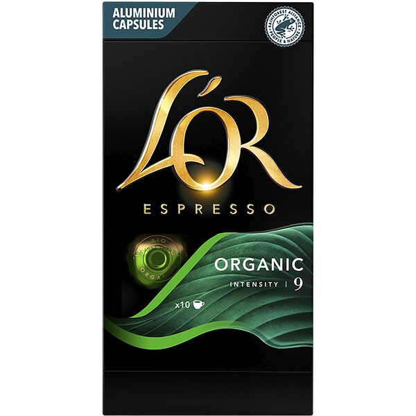 L'Or Espresso Organic Intensity 9 Coffee Capsules 10 pack