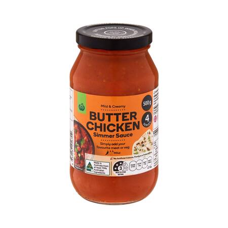 Get Woolworths Butter Chicken Simmer Sauce 500g delivered to your